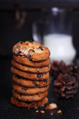 homemade cookies with chocolate drops