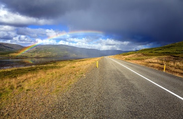 Rainbow over the road