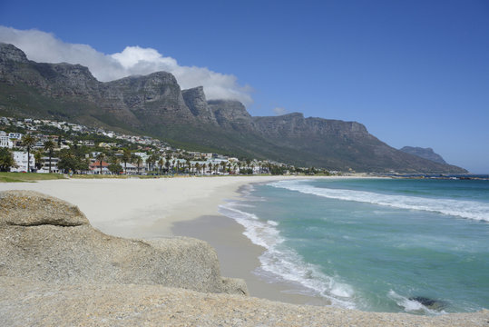 Camps Bay Beach and Twelve Apostles Mountains