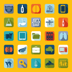 Set of veterinary flat icons