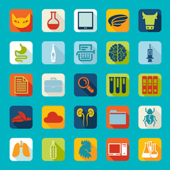 Set of veterinary flat icons