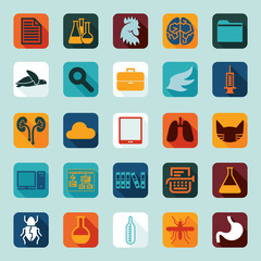 Set of veterinary flat icons