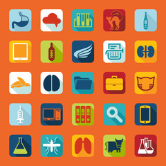 Set of veterinary flat icons