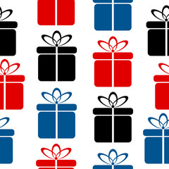 Gift icon seamless pattern