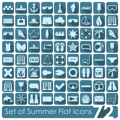 Set of summer flat icons