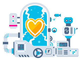 Vector industrial illustration background of the factory for res