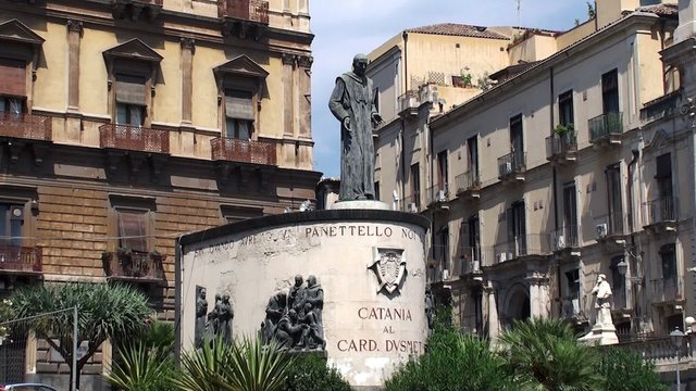 Monument to Cardinal Joseph Benedict Dusmet at Catania. Sicily