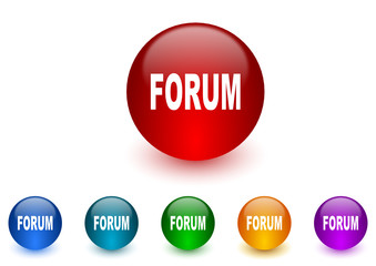 forum vector icon colorful set