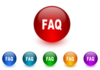 faq vector icon colorful set