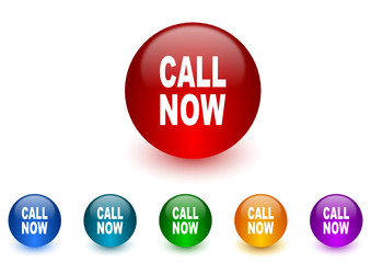 call now vector icon colorful set