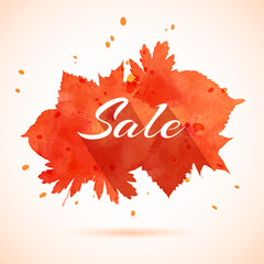 watercolor banner of autumn leaves