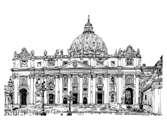 St. Peter's Cathedral, Rome, Vatican, Italy - obrazy, fototapety, plakaty