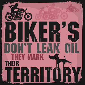 Abstract bikers label or poster