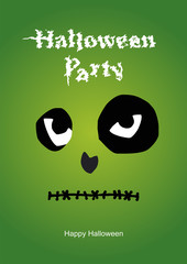 Halloween scary face green background