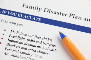 Obraz premium Family Disaster Plan