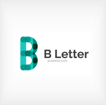 B letter logo, minimal line design