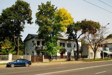 Fototapeta na wymiar Vilnius city Savanoriu street on September 12, 2014