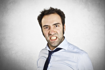 Angry businessman portrait