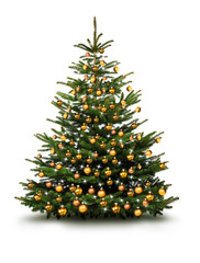 Christbaum mit Goldenen Kugeln