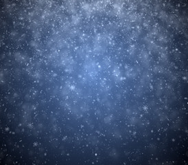 Winter background, falling snowflakes