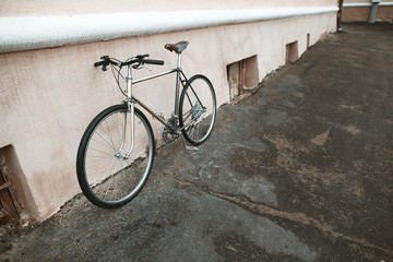 vintage bike on the street photo
