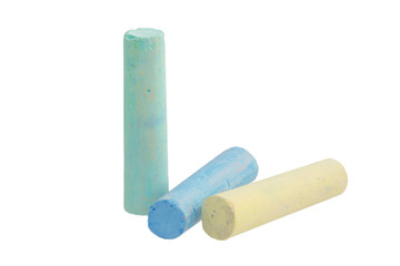 Colored chalk for drawing.