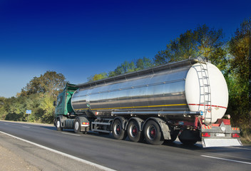 Gas tanker on the road