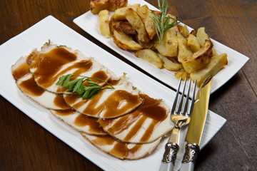 fesa di vitello al forno con patate