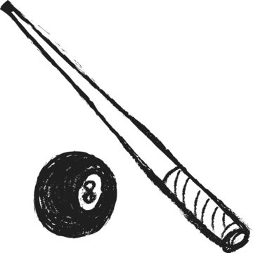 recommend clip art: doodle billiard cues and ball, snooker