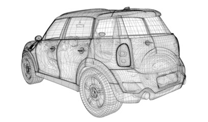 Fototapeta premium car 3D model
