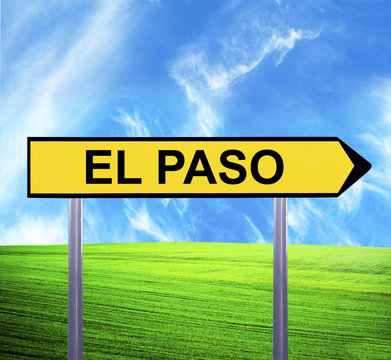 Conceptual arrow sign against beautiful landscape with text - EL