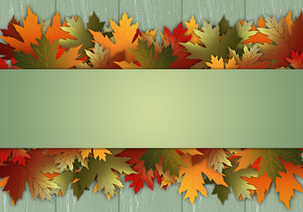 Autumn Postcard with leaves