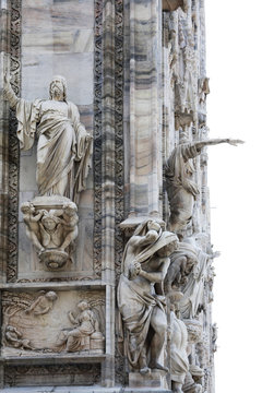 Fragment of Milan cathedral's facade (Duomo di Milano)