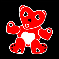 valentine bear with heart shape