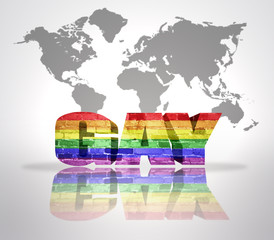 Word Gay with Rainbow  Flag