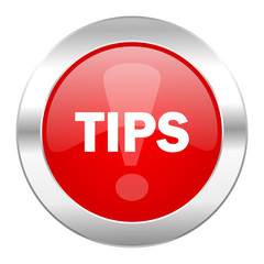 tips red circle chrome web icon isolated