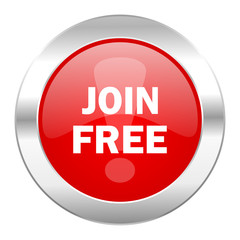 join free red circle chrome web icon isolated