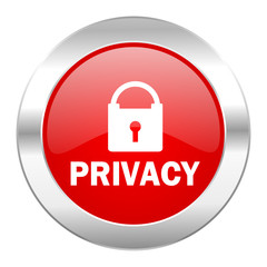 privacy red circle chrome web icon isolated