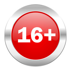 Fototapeta premium adults red circle chrome web icon isolated