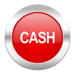 cash red circle chrome web icon isolated