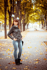 beauty girl in autumn park