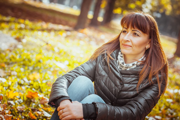 beauty girl in autumn park