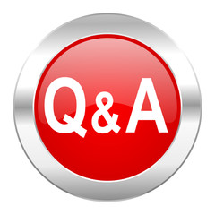 question answer red circle chrome web icon isolated