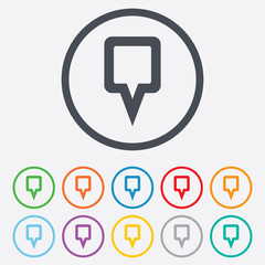 Map pointer sign icon. Marker symbol.