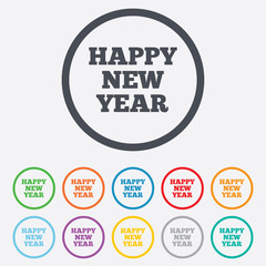 Happy new year sign icon. Christmas symbol.