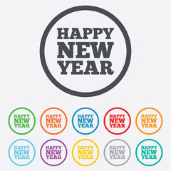 Happy new year sign icon. Christmas symbol.
