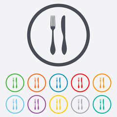 Eat sign icon. Cutlery symbol. Knife and fork.