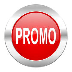 promo red circle chrome web icon isolated