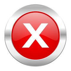 cancel red circle chrome web icon isolated