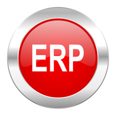 erp red circle chrome web icon isolated